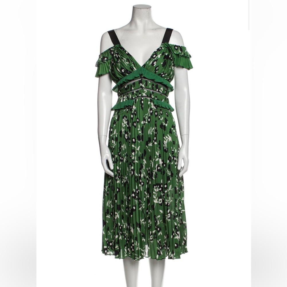 Self-Portrait Green Floral Dress, Sz US 8 - ASO Meghan Markle